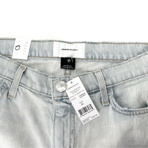 Current Elliott “The Cropped Straight” Jean Size 25 / 2 Light Wash New NWT - Picture 5 of 9